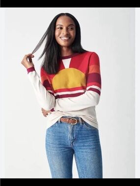 Faherty sunray crew horizon sunset Extra-Fine Merino Wool Sweater